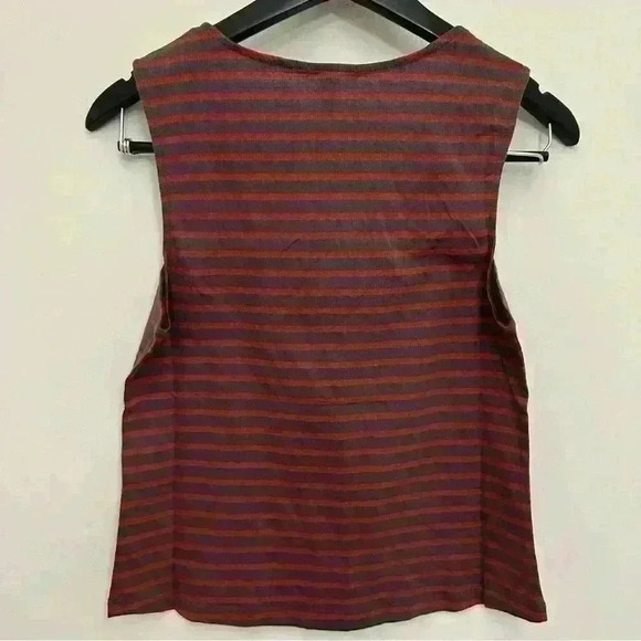 Articles Of Society Gray Red Sleeveless Striped Square Neck Tank Top Women's M - Picture 6 of 6